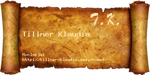 Tillner Klaudia névjegykártya